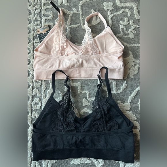 Tahari Lace Bralette Pink & Black size Medium - Picture 2 of 7